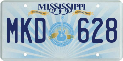 MS license plate MKD628