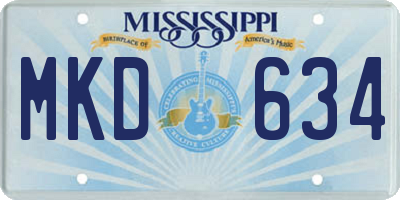 MS license plate MKD634