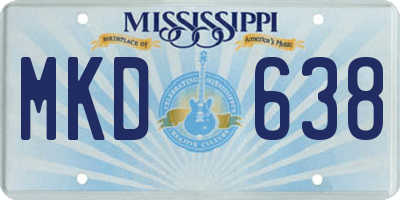 MS license plate MKD638