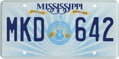 MS license plate MKD642