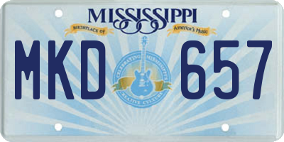 MS license plate MKD657