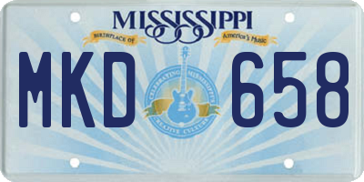 MS license plate MKD658