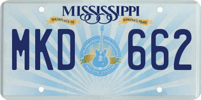 MS license plate MKD662