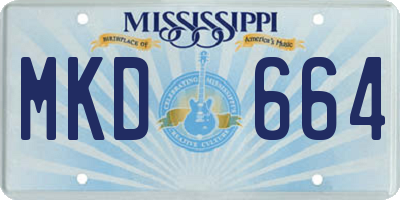 MS license plate MKD664