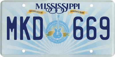MS license plate MKD669