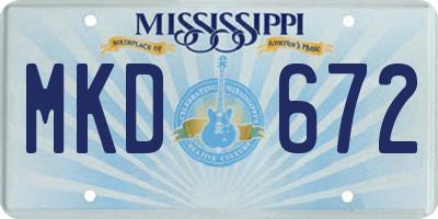 MS license plate MKD672