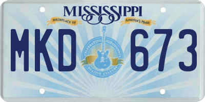 MS license plate MKD673