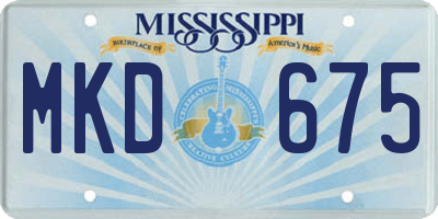 MS license plate MKD675