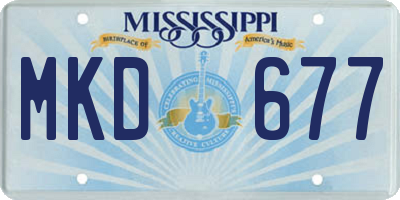 MS license plate MKD677