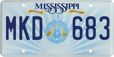 MS license plate MKD683