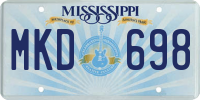 MS license plate MKD698