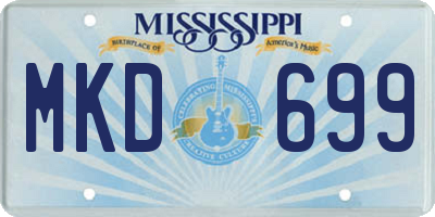 MS license plate MKD699