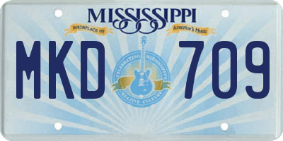 MS license plate MKD709