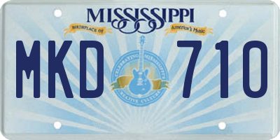 MS license plate MKD710
