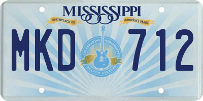 MS license plate MKD712