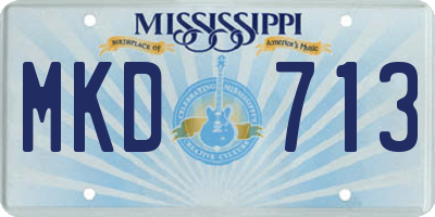 MS license plate MKD713