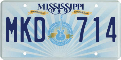 MS license plate MKD714