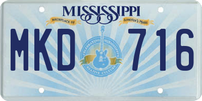 MS license plate MKD716