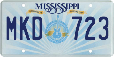 MS license plate MKD723