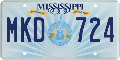 MS license plate MKD724