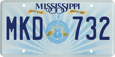 MS license plate MKD732