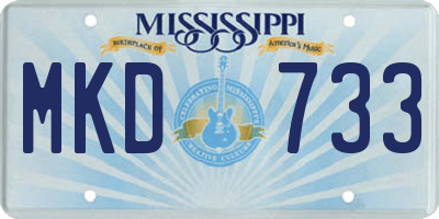 MS license plate MKD733