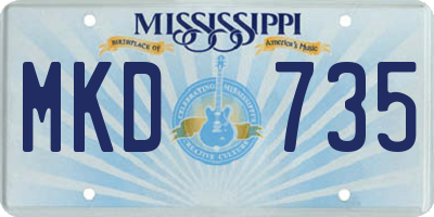 MS license plate MKD735