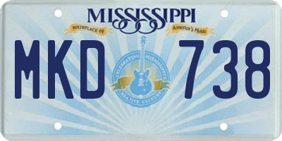 MS license plate MKD738