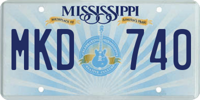 MS license plate MKD740