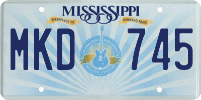 MS license plate MKD745