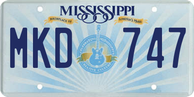 MS license plate MKD747