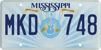 MS license plate MKD748