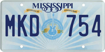MS license plate MKD754