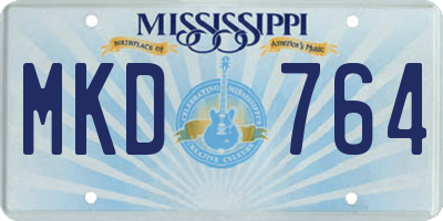 MS license plate MKD764