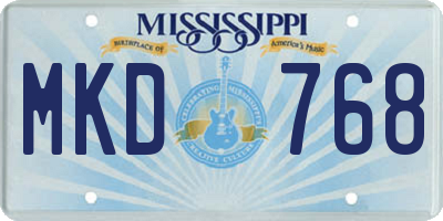 MS license plate MKD768