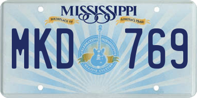 MS license plate MKD769