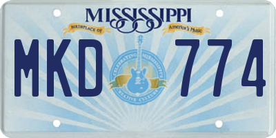 MS license plate MKD774