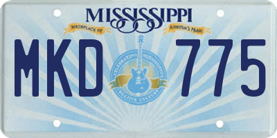 MS license plate MKD775