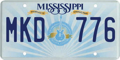MS license plate MKD776