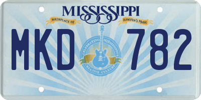 MS license plate MKD782