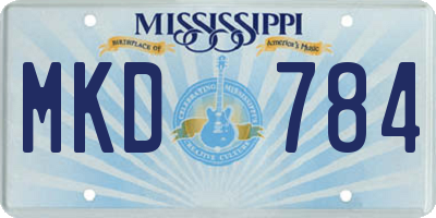 MS license plate MKD784