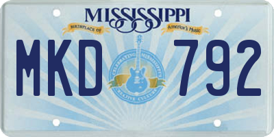 MS license plate MKD792