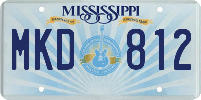 MS license plate MKD812