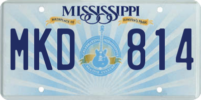 MS license plate MKD814
