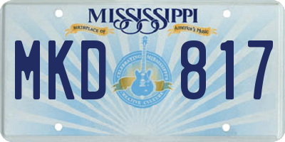 MS license plate MKD817