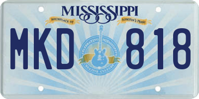 MS license plate MKD818