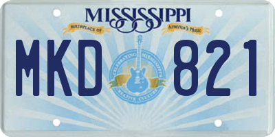 MS license plate MKD821