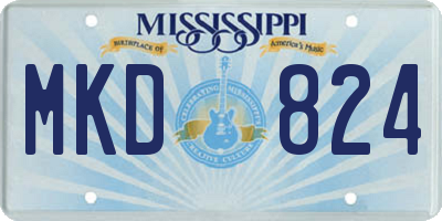 MS license plate MKD824