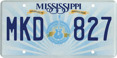 MS license plate MKD827