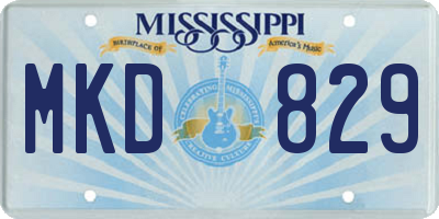 MS license plate MKD829